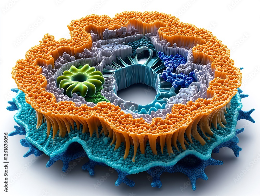 Fototapete intricate isometric cross-section visualizes layered organic structure design