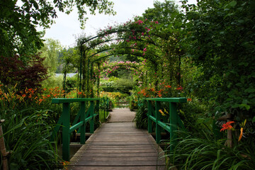Bridge at Monet's Garden on a summer day in Giverny, France.