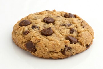 Freshly baked oatmeal cookie with a generous helping of milk chocolate, baked goods, milk chocolate chips