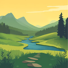 Green field illustration