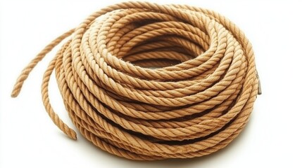 Obraz premium Coiled Rope Texture Nautical Theme Brown Twine Thick Cord Natural Fiber Background Image