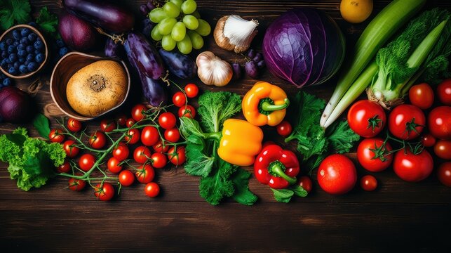 veges table foods flat lay