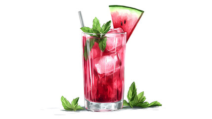 Refreshing Watermelon Mojito Beverage Ideal for Summer Hydration and Thirst Quenching