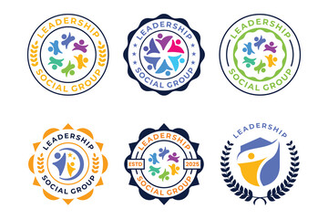Collections Of Social Group Emblem Logo Design Template