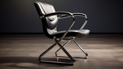 Modern office chair no wheels with a luxurious leather finish, positioned beside a stylish wooden desk