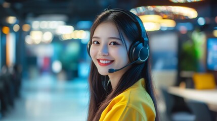 A Person Providing Excellent Customer Support in a Colorful Office