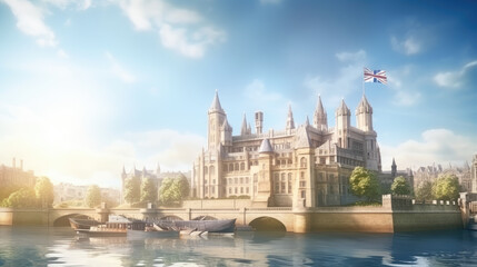Fototapeta premium Majestic Historic Castle by Riverside