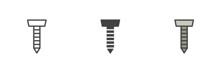 Screw different style icon set