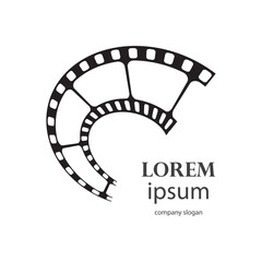 old film strip logo design