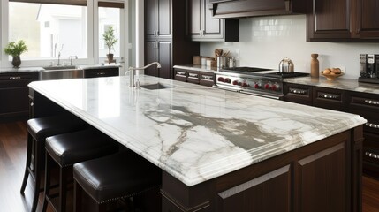 Fototapeta premium honed marble kitchen countertop