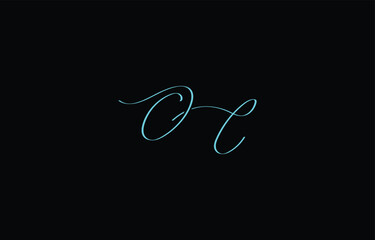 A minimal yet stylish depiction of white cursive lettering forming OC on a dark background, symbolizing elegance and simplicity.