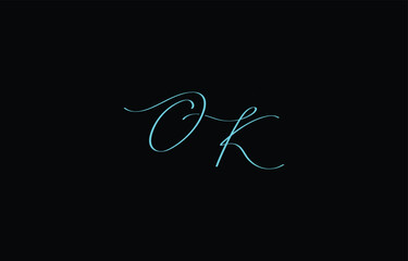 A minimal yet stylish depiction of white cursive lettering forming OK on a dark background, symbolizing elegance and simplicity.