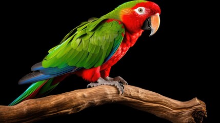 Obraz premium perched parrot isolated on white
