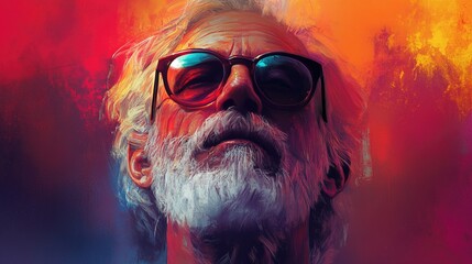 Man with beard and sunglasses digital art representing high net worth individual