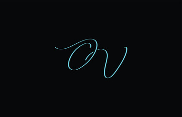 A minimal yet stylish depiction of white cursive lettering forming OV on a dark background, symbolizing elegance and simplicity.