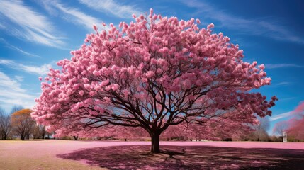vibrant pink trees