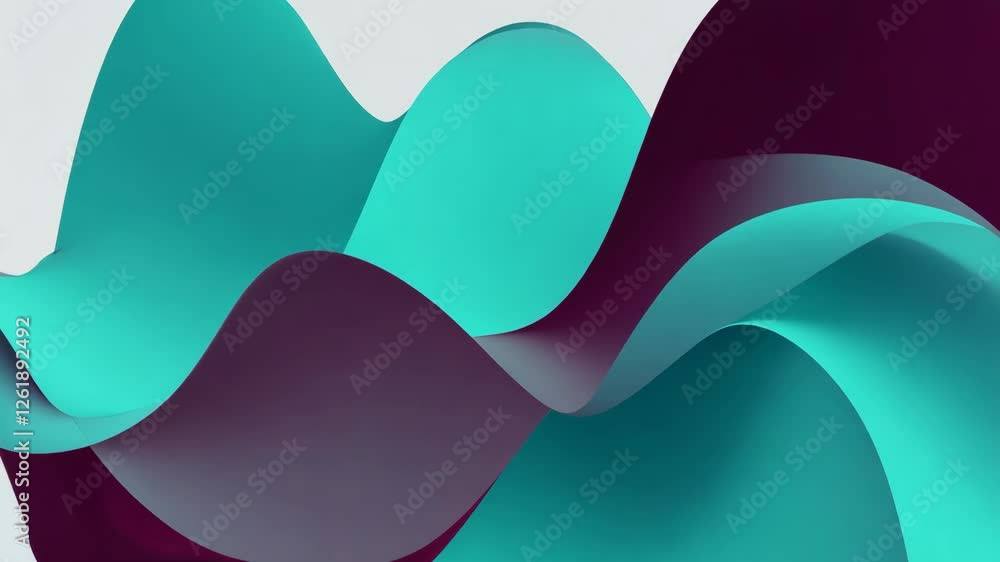 Poster modern abstract teal and maroon flowing shapes for dynamic background designs and multimedia project