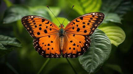 Obraz premium close orange butterfly