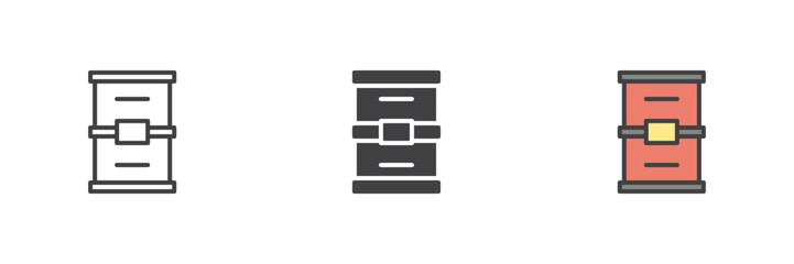 Oil Barrel different style icon set