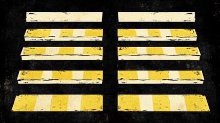 Grungy Yellow White Stripes Industrial Texture Pattern. AI Generated