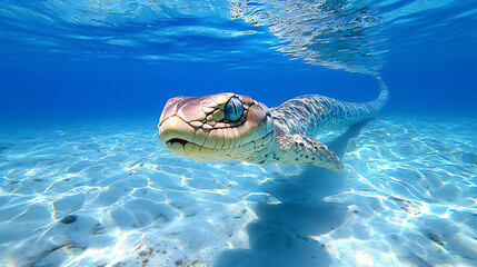 Obraz premium sea serpent near the surface