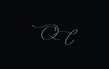 A minimal yet stylish depiction of white cursive lettering forming QC on a dark background, symbolizing elegance and simplicity.