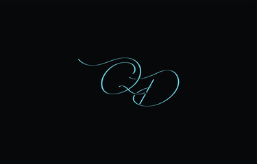 A minimal yet stylish depiction of white cursive lettering forming QD on a dark background, symbolizing elegance and simplicity.