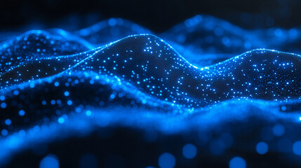 A dynamic abstract digital technology blue matrix background symbolizing futuristic data flow, cyber networks, and the chaos of modern information transmission in the digital age.

