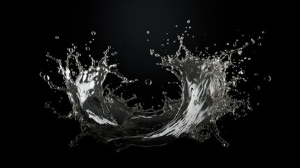 cascade water splash black