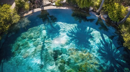 Obraz premium clear pool water from above