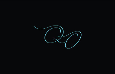 A minimal yet stylish depiction of white cursive lettering forming QO on a dark background, symbolizing elegance and simplicity.