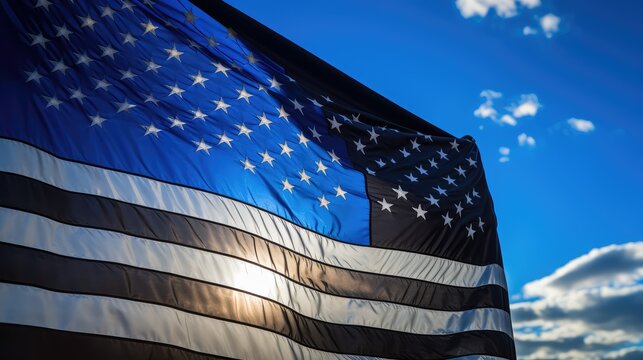 enforcement thin blue flag