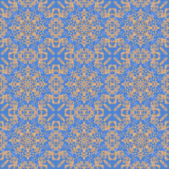 Seamless golden stripes on a blue sky background.