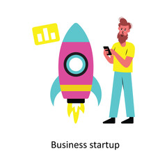 Business Startup Concept vector illustration.  isolated on white Background. 