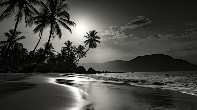 serene black and white thailand