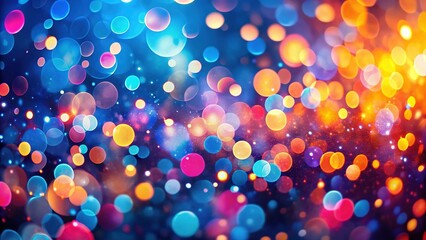 Naklejka premium Vibrant Abstract Bokeh Background: Pink, Blue & Orange Festive Lights