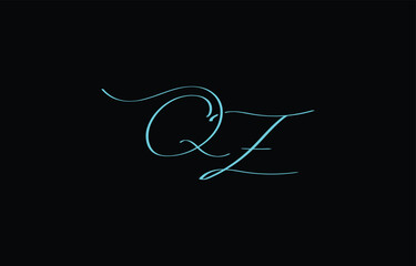 A minimal yet stylish depiction of white cursive lettering forming QZ on a dark background, symbolizing elegance and simplicity.