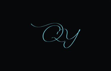 A minimal yet stylish depiction of white cursive lettering forming QY on a dark background, symbolizing elegance and simplicity.