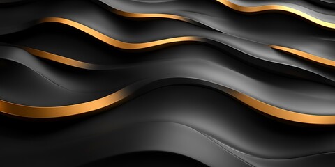 Obraz premium Abstract black gold waves background. Design, texture, modern
