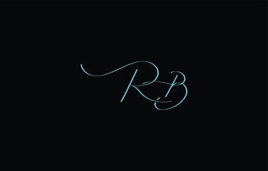 A minimal yet stylish depiction of white cursive lettering forming RB on a dark background, symbolizing elegance and simplicity.