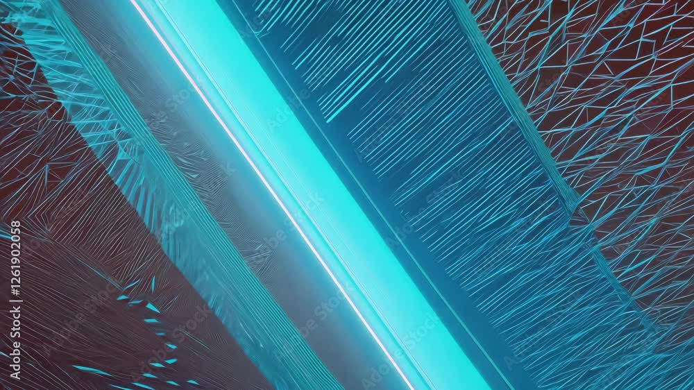 Aufkleber luminous aqua and ruby geometric backdrop with striking lines for modern visuals and design projects