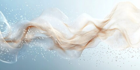 Fototapeta premium Abstract beige fabric flowing, light background, elegant design, website banner