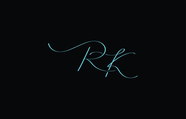 A minimal yet stylish depiction of white cursive lettering forming RK on a dark background, symbolizing elegance and simplicity.
