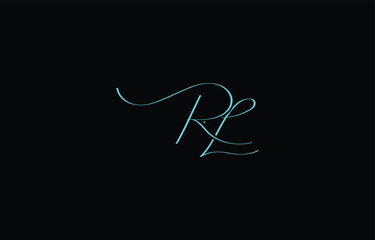 A minimal yet stylish depiction of white cursive lettering forming RL on a dark background, symbolizing elegance and simplicity.