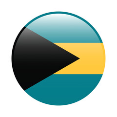 Bahamas circle flag logo icon digital vector illustration