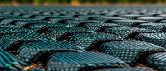 Dark Blue and Black Interlocking Geometric Pattern Texture