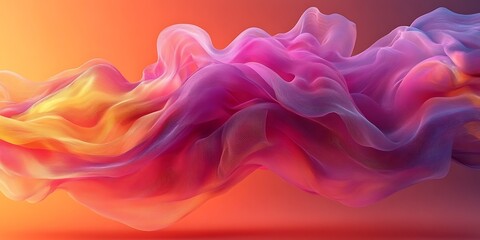 Fototapeta premium Abstract colorful fabric wave, flowing, vibrant, gradient background, design element