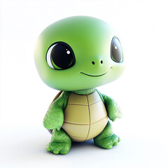 kawaii green turtle cute character design