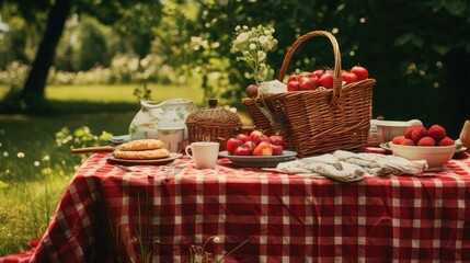 outdoor red table cloth