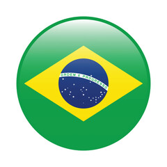 Brazil circle flag logo icon digital vector illustration